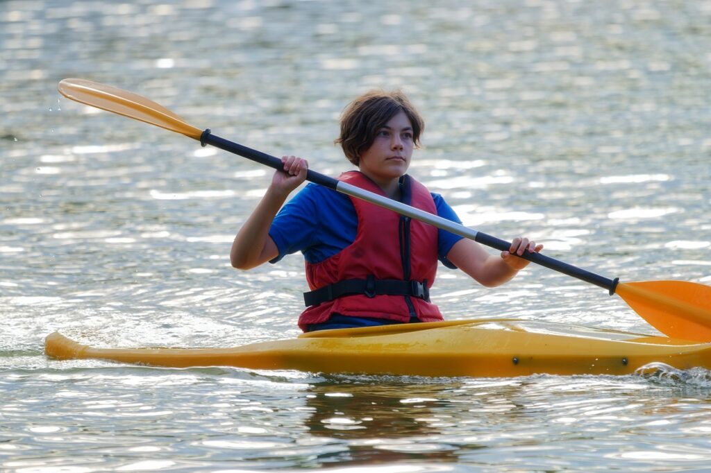 Boy Kayaking in Waterford