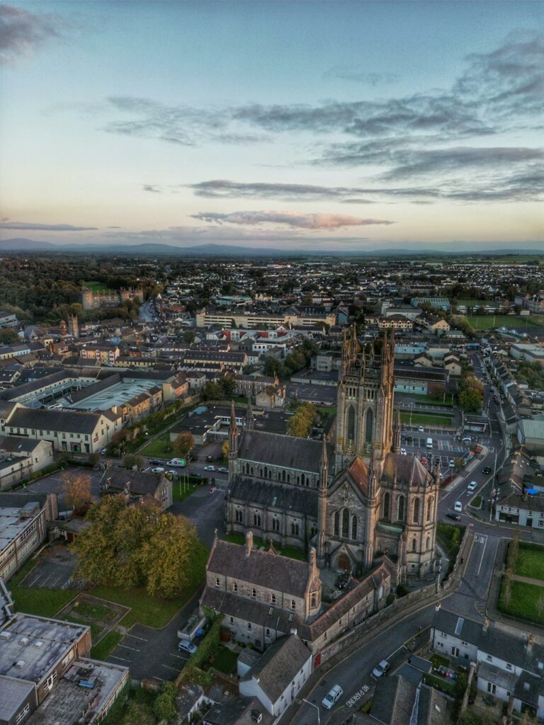 St Mary Cathedral Kilkenny from the air