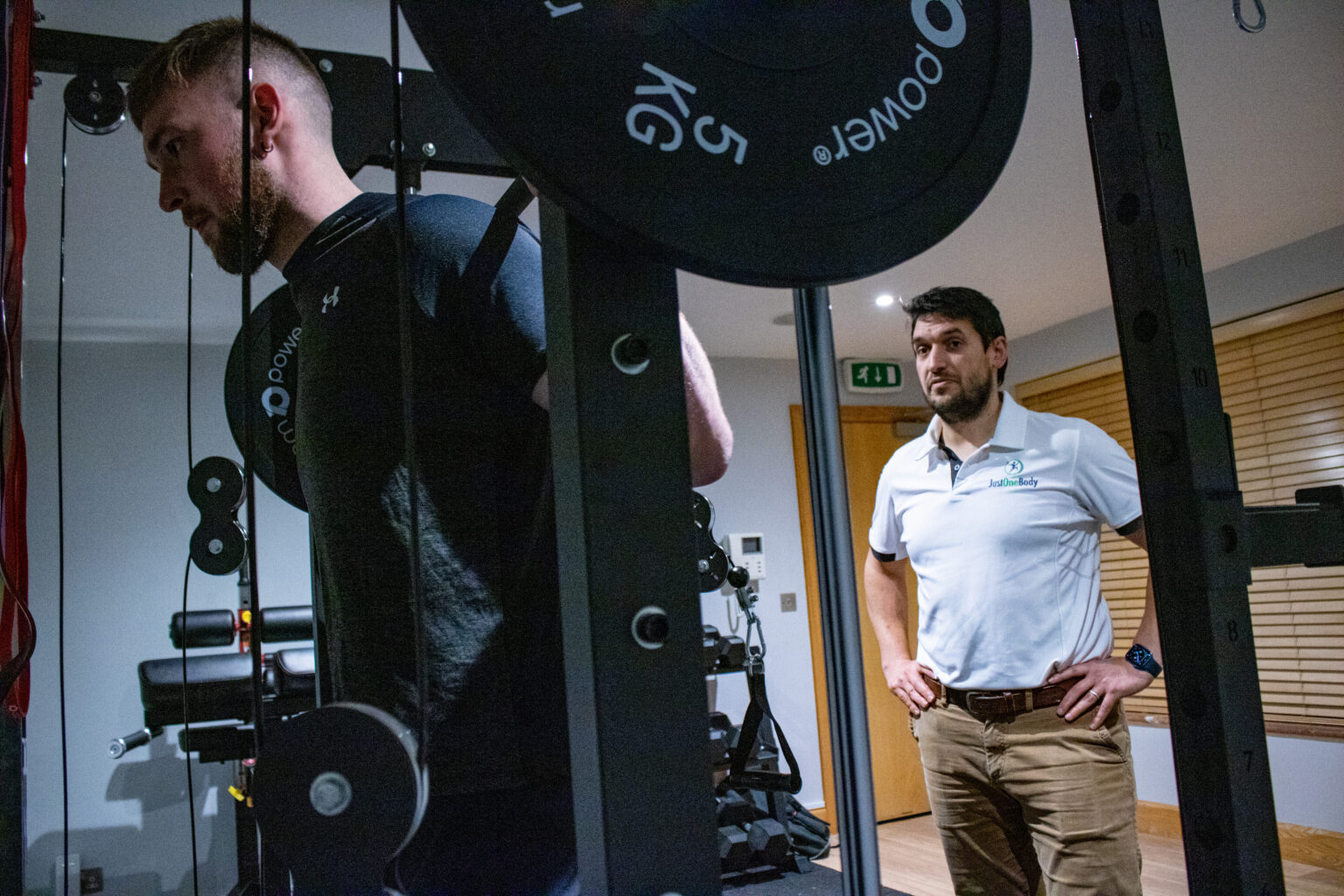 Athlete undertaking guided strength work