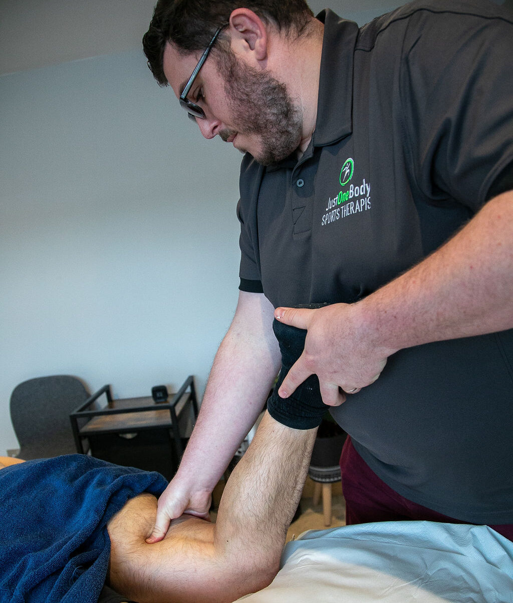 Hamstring deep tissue massage at Just One Body