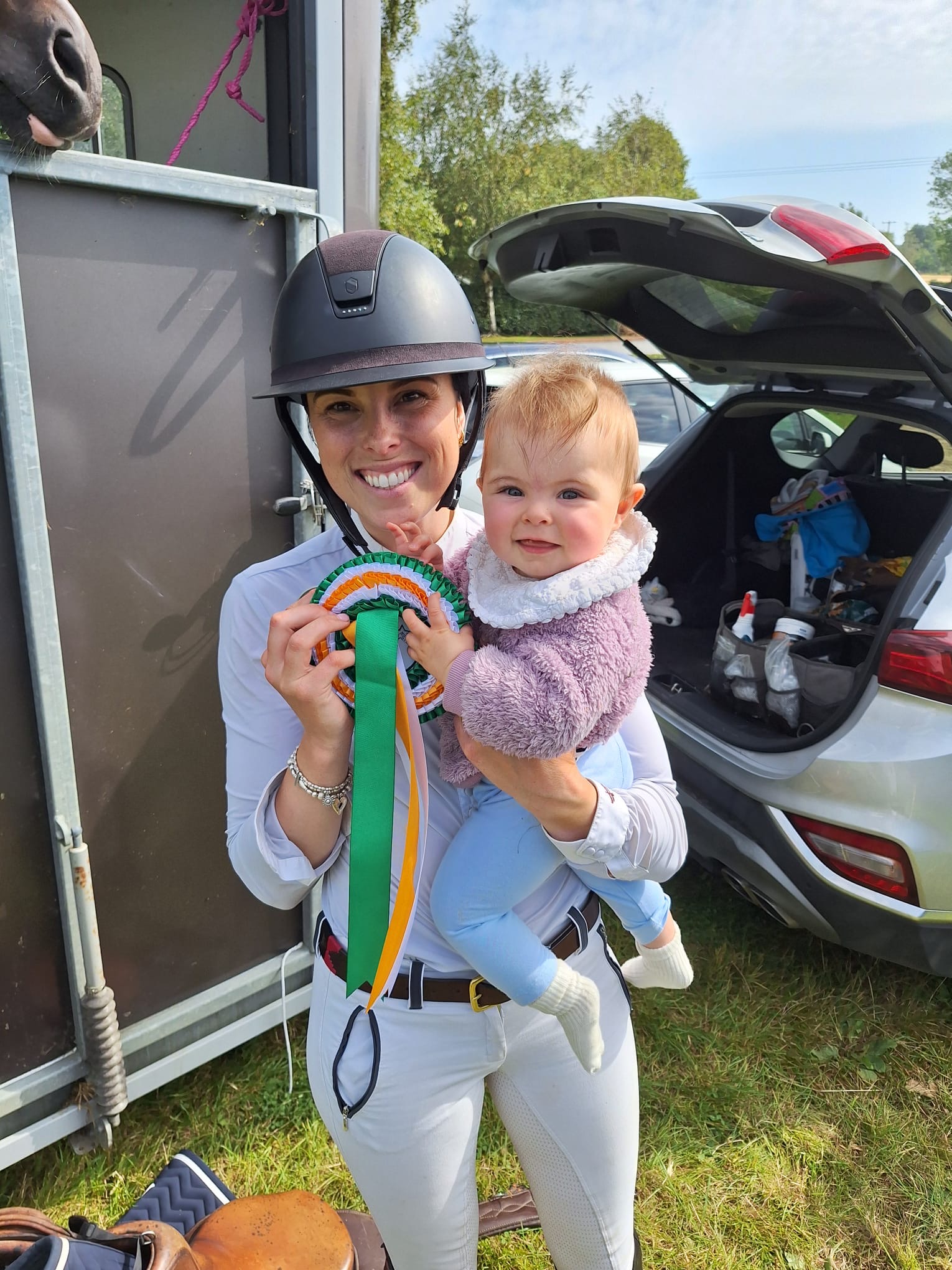 Catriona Fitzgerald competing in show jumping